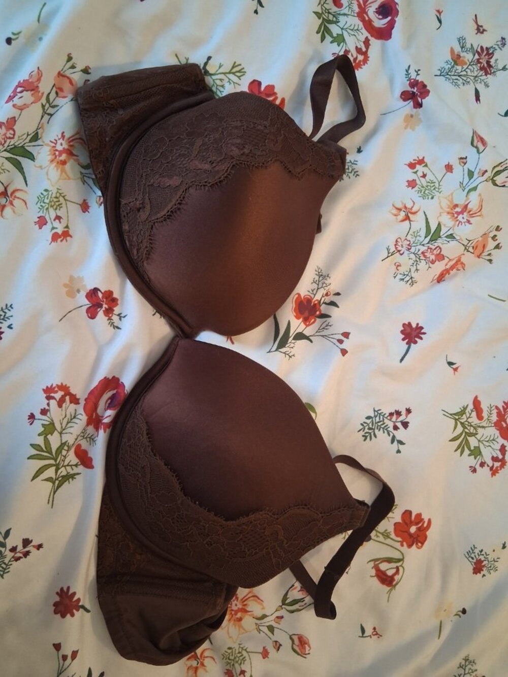 Ambrielle Burgundy Lace Bra Set 40C Matching Set Lingerie